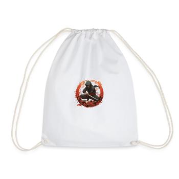 Ninja avec épée de samouraï - Sac de sport léger - blanc - Devant