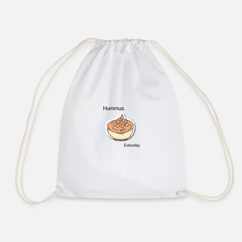 Hummus. Everyday. - Drawstring Bag - white