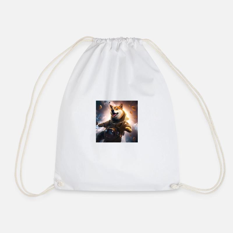 Astro Doge - Drawstring Bag - white