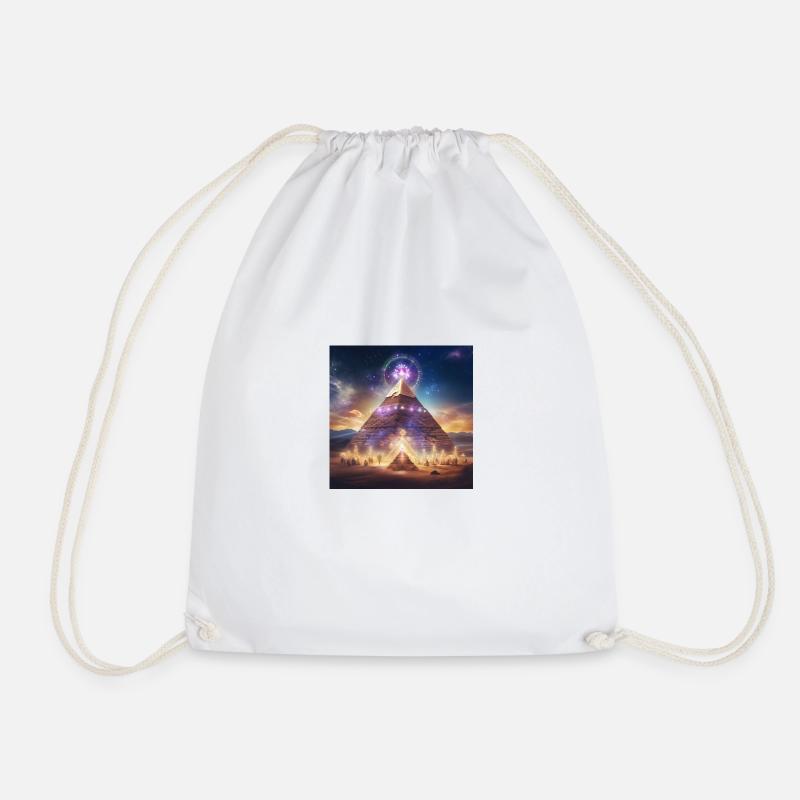 Pyramid - Drawstring Bag - white