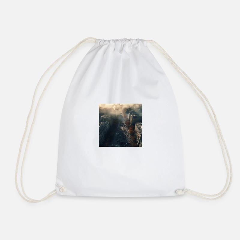 Parisian street - Drawstring Bag - white