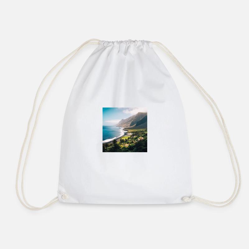 Tropical Island - Drawstring Bag - white