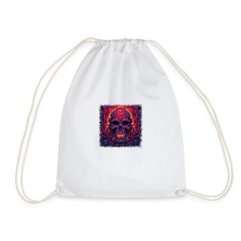 dirty fuck you exoskeletal fun birthday bday scary - Drawstring Bag - white - Front
