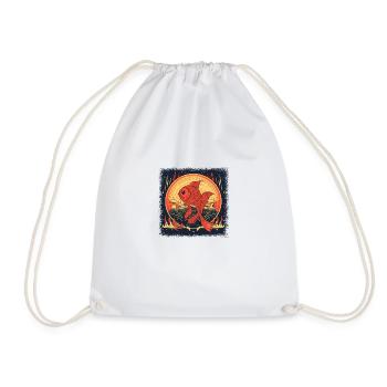 adorable baby humor fishing rod gift idea - Drawstring Bag - white - Front
