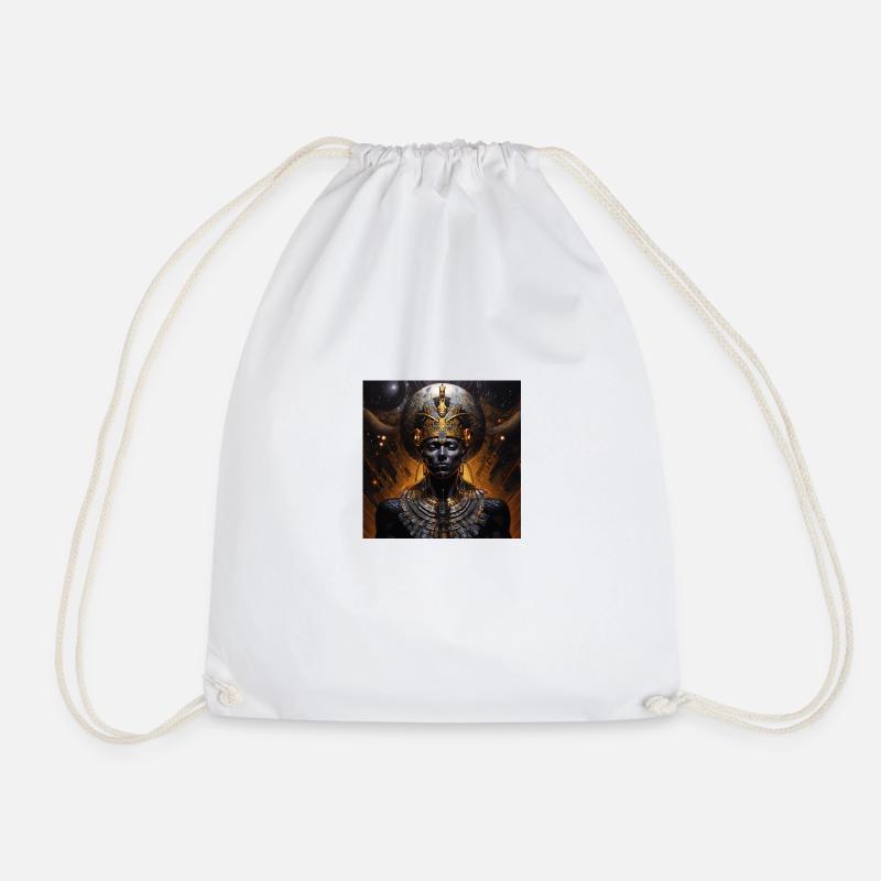 Black Pharaon - Drawstring Bag - white