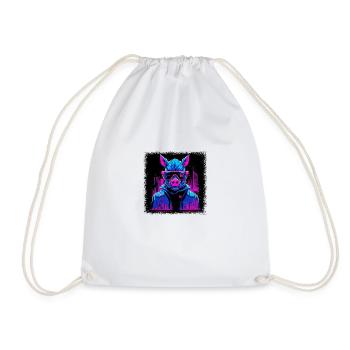 Funny Pig LittlemandyArt Animal Shelter Vegetarian - Drawstring Bag - white - Front