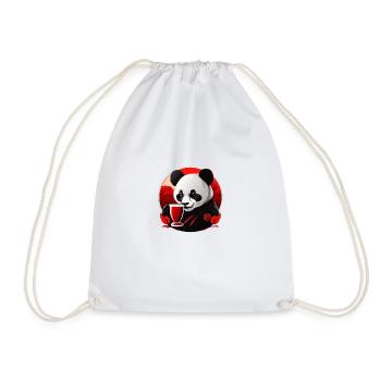 Panda - Drawstring Bag - white - Front