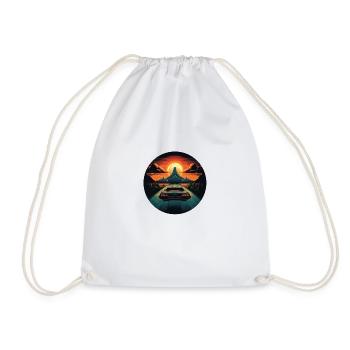 Retro classic cars in nature - Drawstring Bag - white - Front