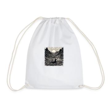 humor fun heart hippie festival peace for paris - Drawstring Bag - white - Front
