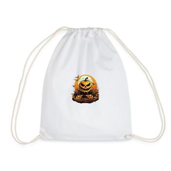 Böser Kürbis zu Hallooween - Turnbeutel - Weiß - Vorne