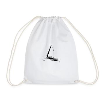 Minimalistic sailing boat - Drawstring Bag - white - Front