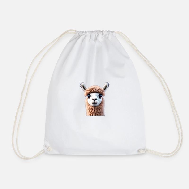 Happy Alpaca - Turnbeutel - Weiß