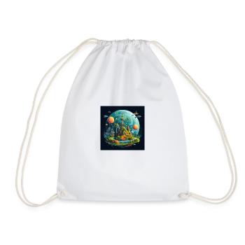Solar System Flat Earth - Drawstring Bag - white - Front