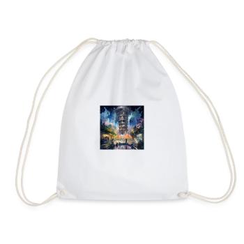 Futuristic tower in a city - park - Drawstring Bag - white - Front