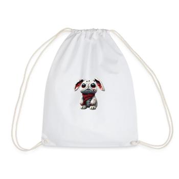 Zombie Rabbit Plush Toy - Drawstring Bag - white - Front
