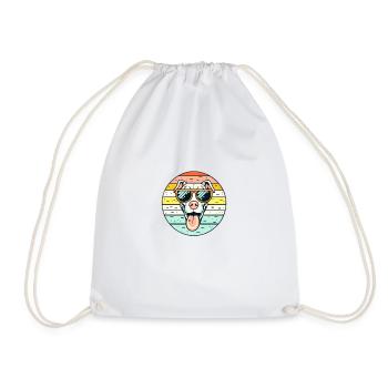 Cool Dog - Drawstring Bag - white - Front