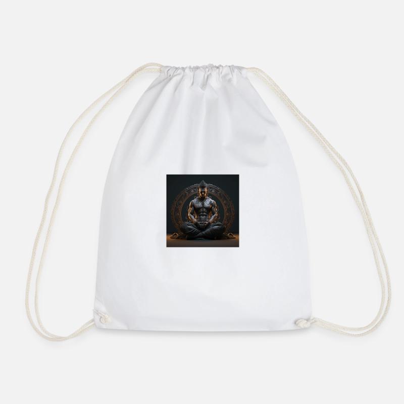 Relax Enjoy Meditate - Drawstring Bag - white