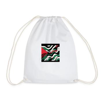 Palestine Color Game: Modern Abstract Design - Drawstring Bag - white - Front