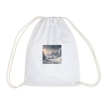 Winter landscape with lots of snow - Drawstring Bag - white - Front