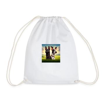Deux chiens, chien, chiens - Sac de sport léger - blanc - Devant
