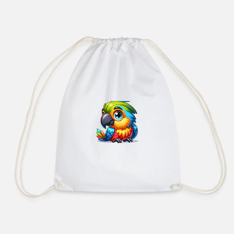 Parrot Fantasy - Drawstring Bag - white
