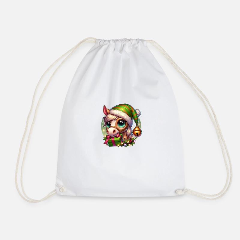 Elf Horse - Drawstring Bag - white