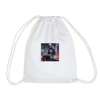 Hoodie Skelett - Turnbeutel - Weiß - Vorne
