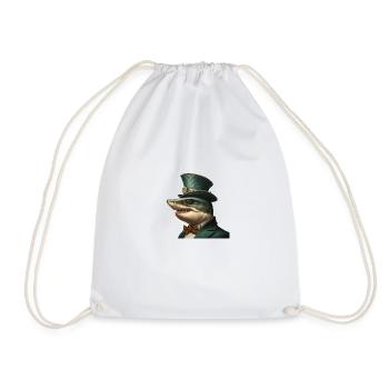 Costume shark - Drawstring Bag - white - Front