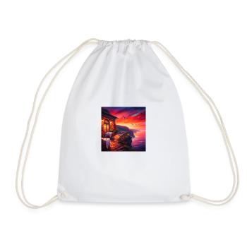 A café at the edge of the world - Drawstring Bag - white - Front