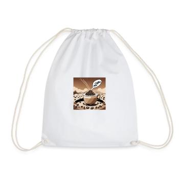 Coffee Bean Art - Drawstring Bag - white - Front