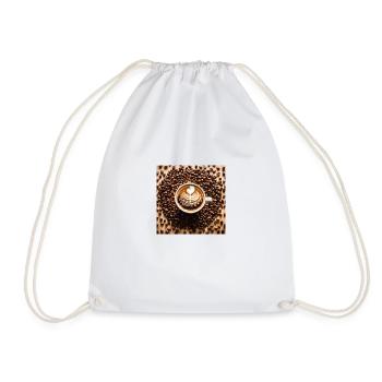 Coffee Bean Latte Art - Drawstring Bag - white - Front