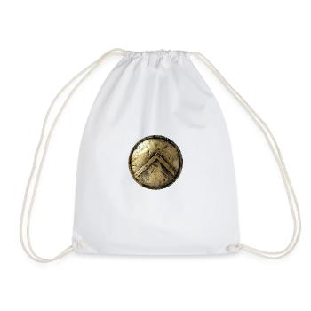 Spartan standard shield bronze Ancient Greece - Drawstring Bag - white - Front