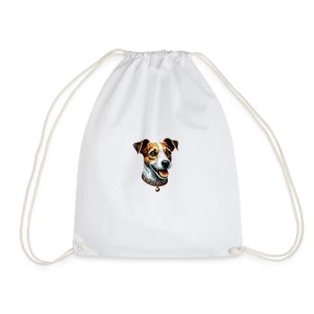 Jack Russel - Turnbeutel - Weiß - Vorne