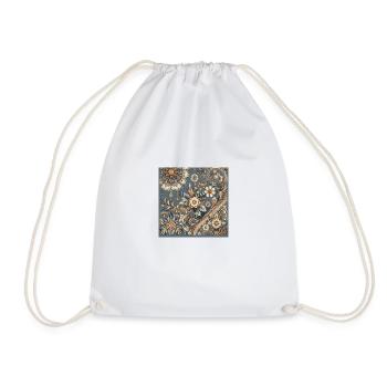 Floral Pattern Vintage - Drawstring Bag - white - Front