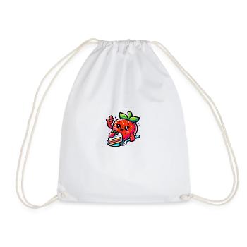 La fraise mange le gâteau - Sac de sport léger - blanc - Devant