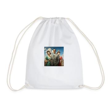 italian retrowave - Drawstring Bag - white - Front