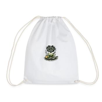 Steeped in Love - Drawstring Bag - white - Front