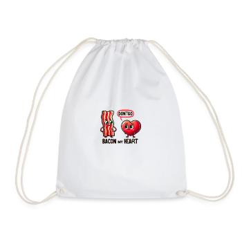 Bacon My Heart - Drawstring Bag - white - Front