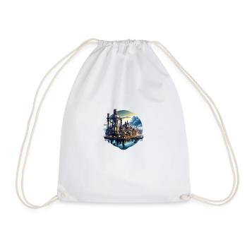 Steampunk City - Drawstring Bag - white - Front