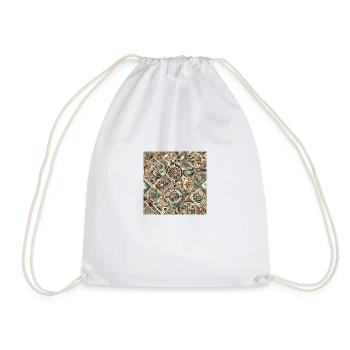 Retro-abstract1 - Drawstring Bag - white - Front