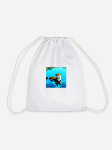 Otter - Drawstring Bag - white