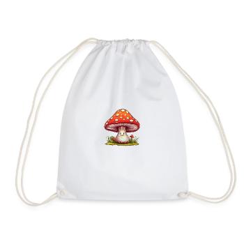 Champignon souriant mignon pour les bébés et les enfants - Sac de sport léger - blanc - Devant