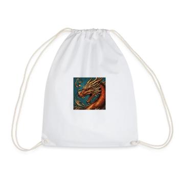 Dragon - Drawstring Bag - white - Front