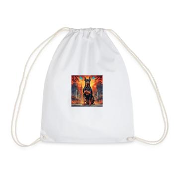 Doberman from Hell - Drawstring Bag - white - Front