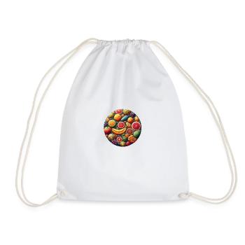 fruits gourmands façon mosaïque multicolore - Sac de sport léger - blanc - Devant