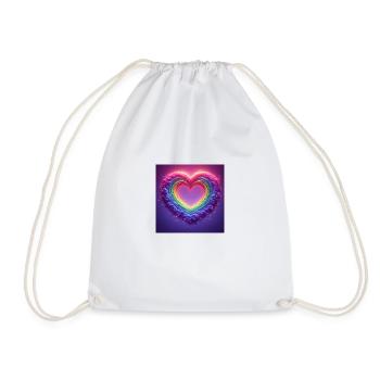 Coeur arc-en-ciel - Sac de sport léger - blanc - Devant