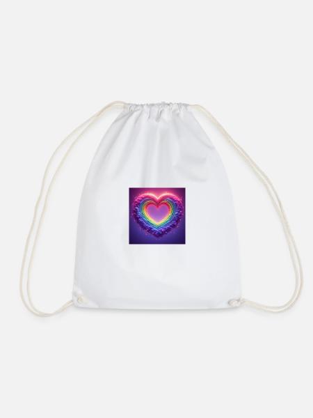 Coeur arc-en-ciel - Sac de sport léger - blanc