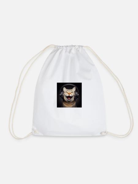 Musik Katze 2 - Turnbeutel - Weiß