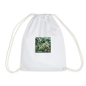 Floral Natural - Drawstring Bag - white - Front
