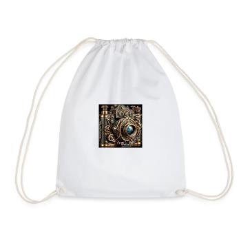 Steampunk Camera - Drawstring Bag - white - Front